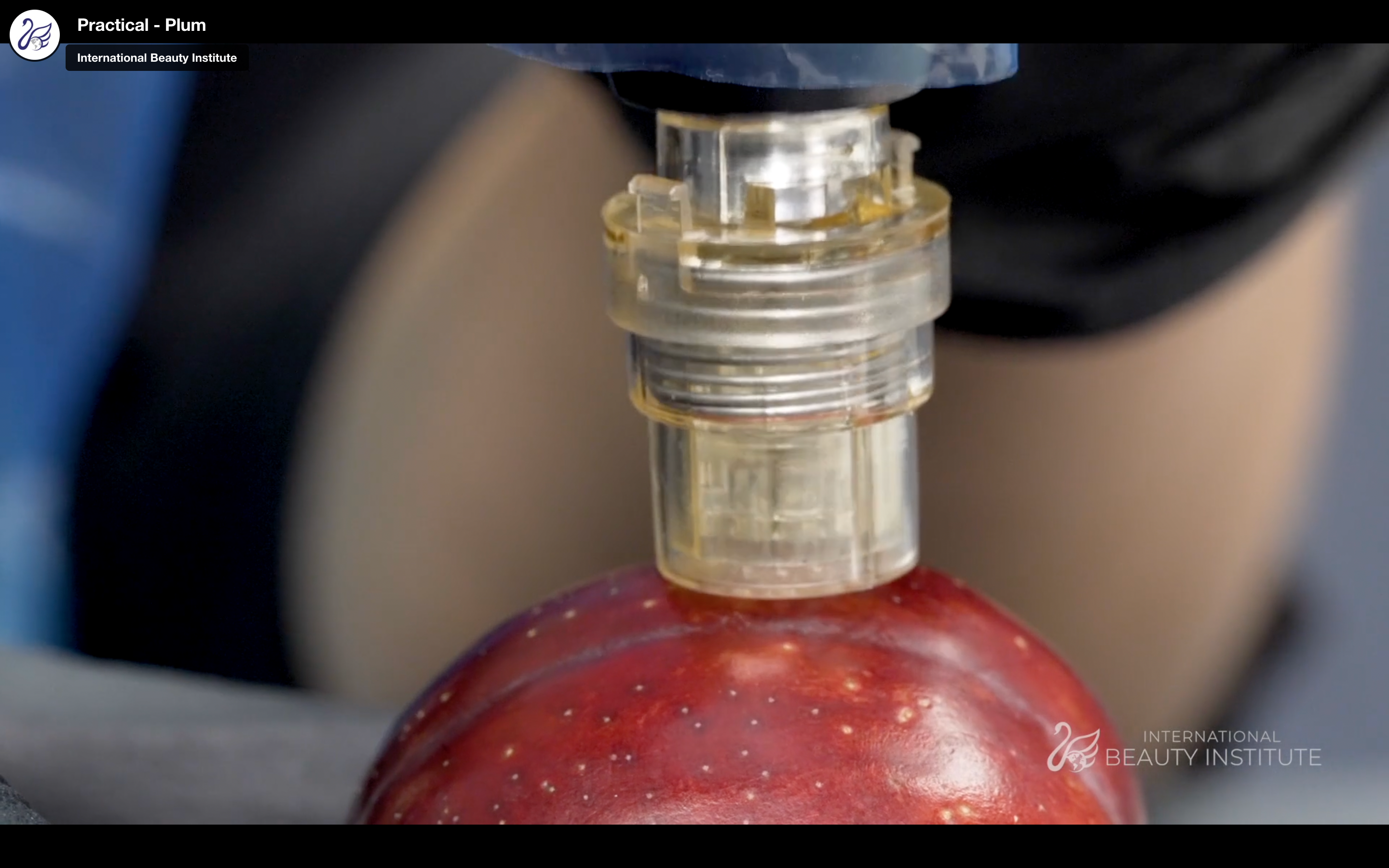 microneedling training on a plum